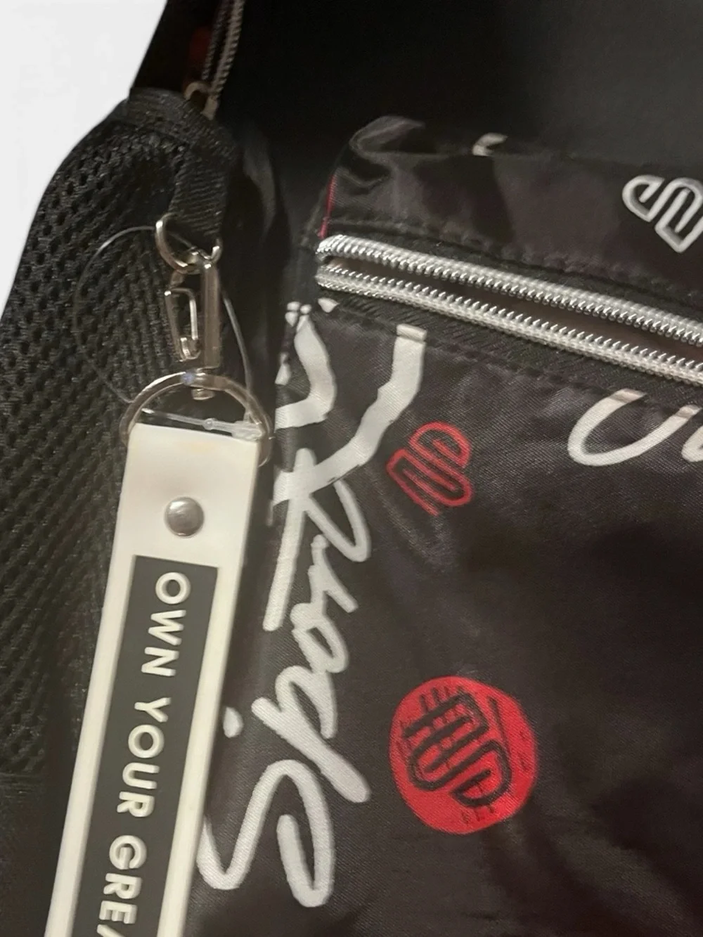NEW! Justice Black Backpack with Red and White Accents
